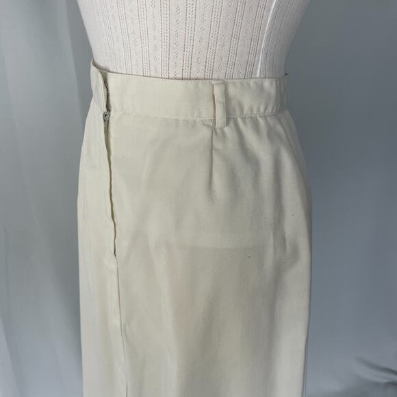 Vintage Midi Skirt Size 14 White Minimal Secretary Retro High Rise 80s 90s - Picture 8 of 16